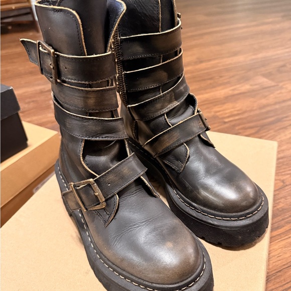 Steve Madden Black and Brown Combat Boots - Picture 4 of 5